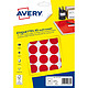AVERY Sachet de 400 pastilles Ø24 mm. Imprimables. Coloris rouge. Pastille adhésive