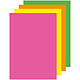 APLI Paquet de 100 feuilles de papier 80g A4 fluo - Assortis jaune,orange, rouge, vert Papier couleur