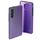 Avizar Étui Miroir pour Galaxy S26 avec Fenêtre Smart View et Support Pliable Violet foncé - Fenêtre Smart View semi transparente permettant de consulter l'heure, les appels et notifications sans ouvrir l'étui pour un usage rapide et pratique