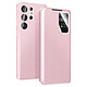 Avizar Étui pour Galaxy S26 Ultra avec Fenêtre Smart View et Porte-carte Rose - Fenêtre intelligente permettant de consulter notifications et informations sans ouvrir le clapet