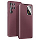 Avizar Étui pour Galaxy S26 Ultra avec Fenêtre Smart View et Porte-carte Bordeaux - Fenêtre intelligente permettant de consulter notifications et informations sans ouvrir le clapet