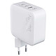Force Power Chargeur Secteur Universel 100W USB-C et USB-A Power Delivery GaN Blanc Ce chargeur mural délivre une puissance totale de 100W pour alimenter un ordinateur portable, une tablette et un smartphone avec une vitesse de charge optimale.