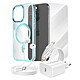Mayaxess Pack Essentiel pour iPhone 15 Pro Coque, Verre, Chargeur, Écouteurs (5 pièces) Bleu Ce pack d'accessoires réunit tous les éléments essentiels pour protéger, recharger et utiliser votre iPhone 15 Pro au quotidien