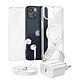 Mayaxess Pack Essentiel pour iPhone 14 Coque, Verre, Chargeur, Écouteurs (5 pièces) Transparent - Ce pack d'accessoires réunit tous les éléments essentiels pour protéger, recharger et utiliser votre iPhone 14 au quotidien