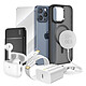 Mayaxess Pack Elite pour iPhone 15 Pro Max Coque, Verre, Chargeur, Batterie Externe, Magsafe, Écouteurs Bluetooth (7 pièces) Noir Ce coffret d'accessoires regroupe tous les essentiels pour protéger, recharger et utiliser votre iPhone 15 Pro Max dans les meilleures conditions