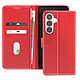 Avizar Étui Portefeuille pour Galaxy S26 Série Chesterfield Grainé Fonction Stand Rouge - Cet étui portefeuille rouge pour Galaxy S26 adopte une finition Chesterfield à surface grainée, au rendu sobre et raffiné