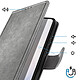 Avis Avizar Étui Portefeuille pour Galaxy S26 Ultra Série Chesterfield Grainé Fonction Stand Gris