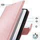 Avis Avizar Étui Portefeuille pour Galaxy S26 Ultra Série Chesterfield Grainé Fonction Stand Rose