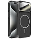 Avizar Coque MagSafe pour iPhone 15 Pro Rigide avec Verre Protection Caméra Noir La coque MagSafe pour iPhone 15 Pro Max épouse le smartphone et protège sans épaissir son design