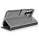 Acheter Avizar Étui Portefeuille pour Galaxy S26 Ultra Série Chesterfield Grainé Fonction Stand Gris