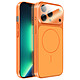 Avizar Coque pour iPhone 13 Pro Max Compatible MagSafe Finition AG Glass Mate Orange - Structure hybride avec contour en silicone absorbant efficacement les chocs et les chutes du quotidien
