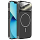 Avizar Coque pour iPhone 13 Compatible MagSafe Finition AG Glass Mate Noir - Structure hybride avec contour en silicone absorbant efficacement les chocs et les chutes du quotidien