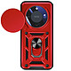Mayaxess Coque pour Honor Magic 8 Lite avec Cache Caméra Coulissante et Bague Magnétique Rouge Conception hybride, assurant une absorption optimale des chocs du quotidien