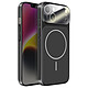 Avizar Coque pour iPhone 14 Compatible MagSafe Finition AG Glass Mate Noir - Structure hybride avec contour en silicone absorbant efficacement les chocs et les chutes du quotidien