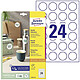 AVERY Étiquettes rondes L3415-10 (240 sur 10 feuilles à imprimer, autocollantes, Ø 40 mm, A4 Etiquette multi-usages