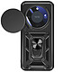 Mayaxess Coque pour Honor Magic 8 Lite avec Cache Caméra Coulissante et Bague Magnétique Noir - Conception hybride, assurant une absorption optimale des chocs du quotidien