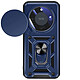 Mayaxess Coque pour Honor Magic 8 Lite avec Cache Caméra Coulissante et Bague Magnétique Bleu nuit Conception hybride, assurant une absorption optimale des chocs du quotidien