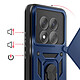 Acheter Mayaxess Coque pour Redmi Note 15 Pro 5G avec Cache Caméra Coulissante / Bague Magnétique Bleu nuit
