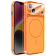 Avizar Coque pour iPhone 14 Compatible MagSafe Finition AG Glass Mate Orange - Structure hybride avec contour en silicone absorbant efficacement les chocs et les chutes du quotidien