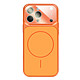 Avizar Coque pour iPhone 14 Pro Compatible MagSafe Finition AG Glass Mate Orange - Structure hybride avec contour en silicone absorbant efficacement les chocs et les chutes du quotidien