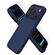 Acheter Evetane Coque iPhone 17 Pro Max Silicone liquide Bleue + 2 Vitres en Verre trempé Protection écran Antichocs