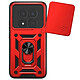 Mayaxess Coque Anneau pour Redmi Note 15 Pro Plus 5G avec Cache Caméra Coulissant Rouge - Coque antichoc conçue pour protéger efficacement le smartphone contre les chocs