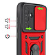 Acheter Mayaxess Coque pour Galaxy S25 FE avec Cache Caméra Coulissante et Bague Magnétique Rouge