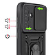 Acheter Mayaxess Coque pour Galaxy S25 FE avec Cache Caméra Coulissante et Bague Magnétique Noir