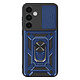 Mayaxess Coque pour Galaxy S25 FE avec Cache Caméra Coulissante et Bague Magnétique Bleu nuit - Conception hybride, assurant une absorption optimale des chocs du quotidien