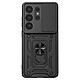 Mayaxess Coque pour Galaxy S26 Ultra avec Cache Caméra Coulissante et Bague Magnétique Noir Conception hybride, assurant une absorption optimale des chocs du quotidien