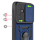 Acheter Mayaxess Coque pour Galaxy S25 FE avec Cache Caméra Coulissante et Bague Magnétique Bleu nuit