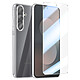 Mayaxess Coque pour Galaxy S25 FE avec Protection d'Écran en Verre Trempé Transparent Pack de protection comprenant une coque silicone transparente et un verre trempé pour protéger efficacement le smartphone
