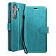 Mayaxess Étui Portefeuille pour Galaxy S26 Plus avec Dragonne et Fonction Stand Turquoise Cet étui portefeuille pour Galaxy S26 Plus associe un revêtement grainé et satiné à une conception pratique pour un usage quotidien