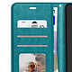 Mayaxess Étui Portefeuille pour Galaxy S25 FE avec Dragonne et Fonction Stand Turquoise pas cher