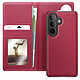Mayaxess Étui Portefeuille 2 en 1 pour Galaxy S26 avec Coque Détachable Rouge Conception 2-en-1 avec coque détachable magnétique pour une utilisation flexible et rapide