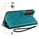 Acheter Mayaxess Étui Portefeuille pour Galaxy S25 FE avec Dragonne et Fonction Stand Turquoise
