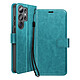 Mayaxess Étui Portefeuille pour Galaxy S26 Ultra avec Dragonne et Fonction Stand Turquoise Cet étui portefeuille pour Galaxy S26 Ultra associe un revêtement grainé et satiné à une conception pratique pour un usage quotidien