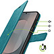 Avis Mayaxess Étui Portefeuille pour Galaxy S25 FE avec Dragonne et Fonction Stand Turquoise