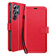 Mayaxess Étui Portefeuille pour Galaxy S26 Ultra avec Dragonne et Fonction Stand Rouge Cet étui portefeuille pour Galaxy S26 Ultra associe un revêtement grainé et satiné à une conception pratique pour un usage quotidien