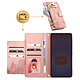 Avizar Étui Portefeuille pour Galaxy A37 Motif Floral avec Poche Zippée Intégré Rose pas cher