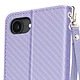 Acheter Avizar Étui à Clapet pour iPhone 17e Effet Carbone avec Porte-Cartes et Support Lavande
