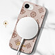 Avis Guess Coque MagSafe pour iPhone 17e Série Peony Script Logo Antichoc Marron clair