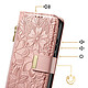 Acheter Avizar Étui Portefeuille pour Galaxy A37 Motif Floral avec Poche Zippée Intégré Rose