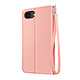 Avizar Étui à Clapet pour iPhone 17e Effet Carbone avec Porte-Cartes et Support Rose - Cet étui portefeuille protège l'iPhone 17e avec un clapet complet, une coque gel interne et un rabat magnétique