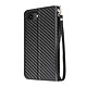 Avizar Étui à Clapet pour iPhone 17e Effet Carbone avec Porte-Cartes et Support Noir - Cet étui portefeuille protège l'iPhone 17e avec un clapet complet, une coque gel interne et un rabat magnétique