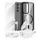 Mayaxess Pack Essentiel pour Galaxy S24 Coque, Verre, Chargeur, Écouteurs (5 pièces) Noir - Ce pack d'accessoires se compose de tous les éléments essentiels pour protéger, recharger et utiliser votre Galaxy S24 au quotidien