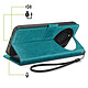 Acheter Mayaxess Étui Portefeuille pour Honor Magic 8 Lite avec Dragonne et Fonction Stand Turquoise