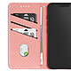 Avis Étui à Clapet pour iPhone 17e Effet Carbone avec Porte-Cartes et Support Rose