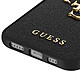Acheter Guess Coque pour iPhone 17e avec Grand Logo 4G Effet Grainé en Similicuir Saffiano Noir