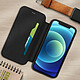 akashi Étui iPhone 12 Mini Cuir Porte-carte Fonction Support Vidéo Akashi Noir pas cher